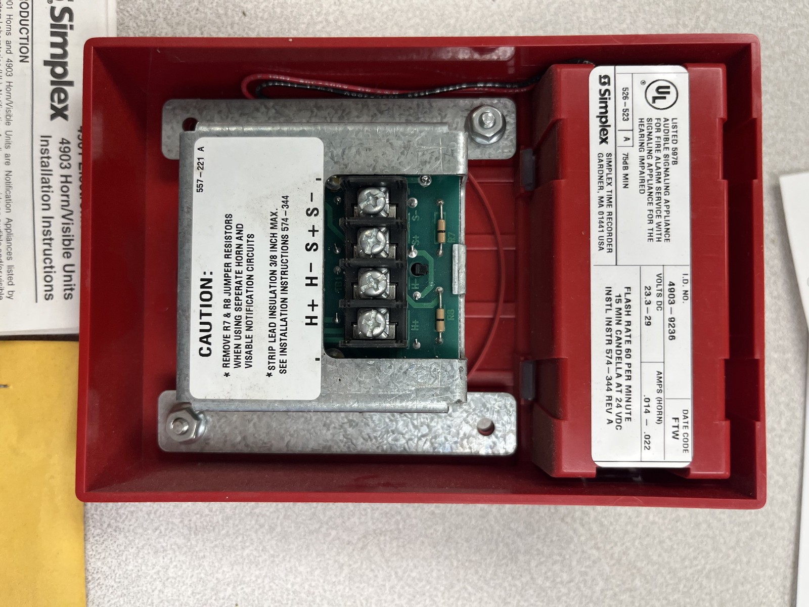SIMPLEX 4903-9236 HORN/VISIBLE AV DEVICE