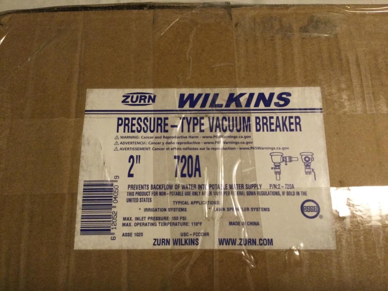 Zurn Wilkins 2-720A 2″ Pressure Vacuum Breaker Assembly