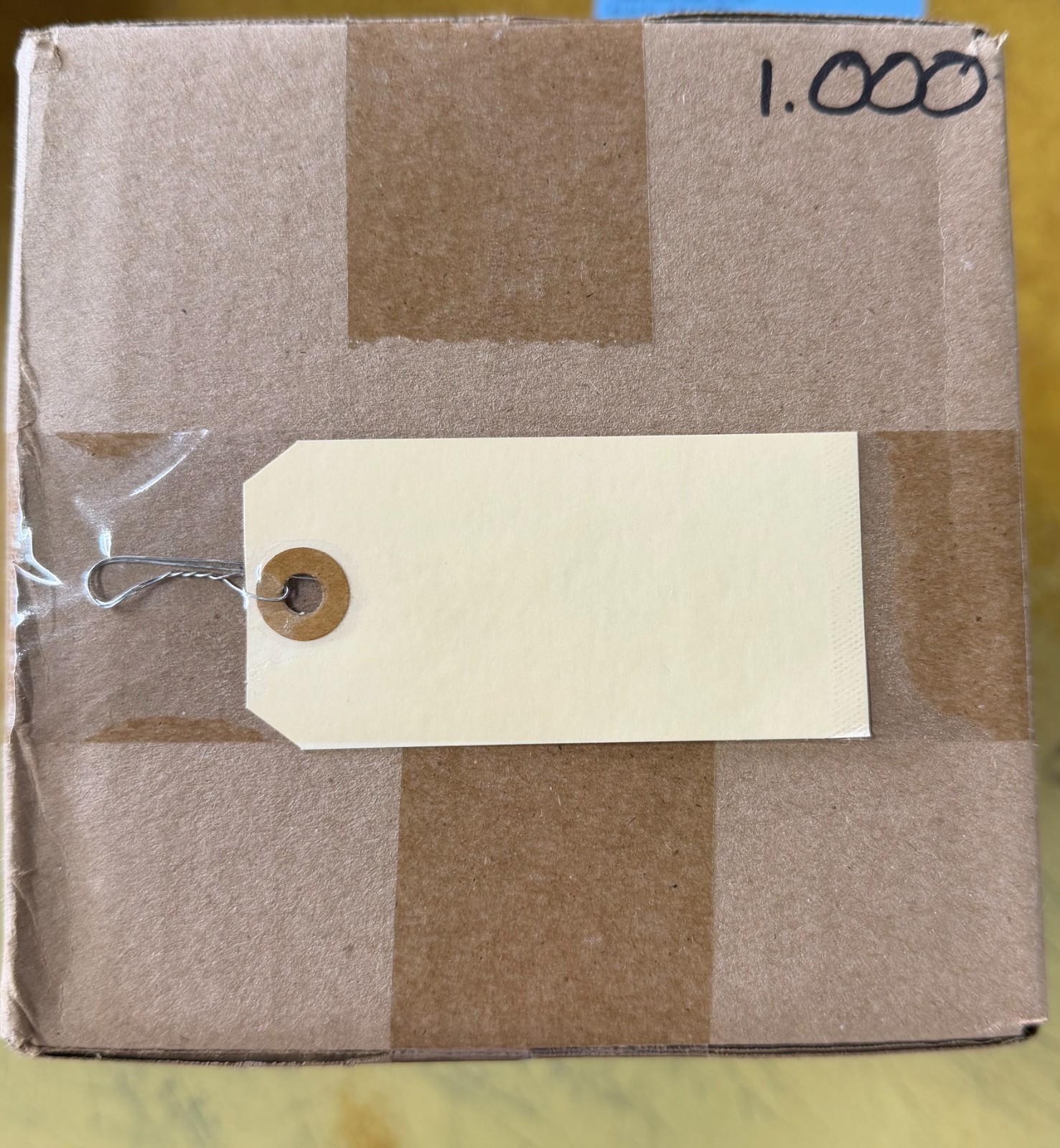 1 7/8″ X 3 3/4″ 13PT MANILA PRE WIRED WITH 12″ X 26GA WIRE BOX OF 1,000