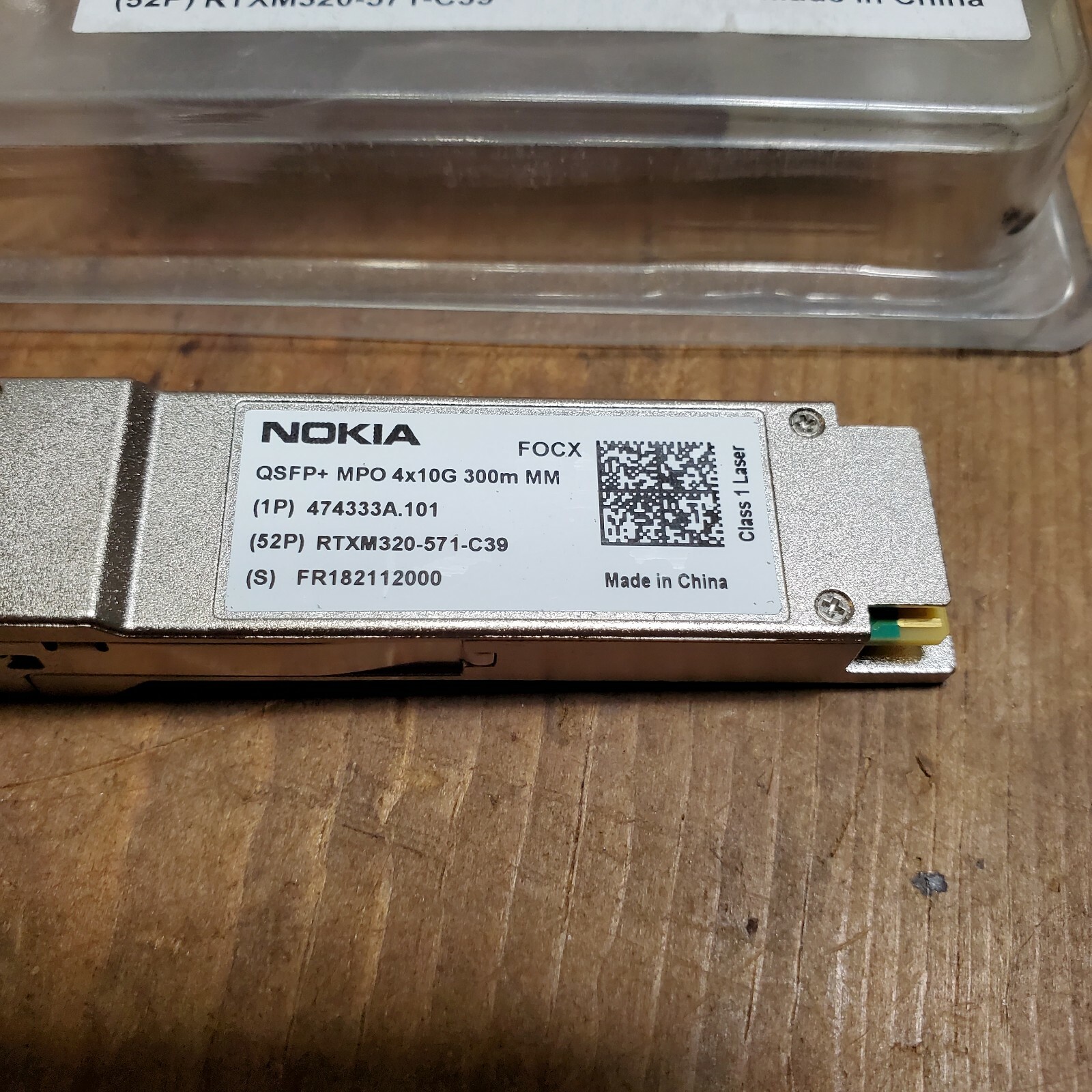 NOKIA FOCX 474333A.101 QSFP+ 40G 4x10G 300m 850nm NSN NEW OB Telecom
