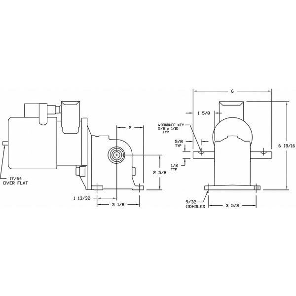 Dayton 1Lpy9 Ac Gearmotor, 200 In-Lb Max. Torque, 5.6 Rpm Nameplate Rpm,