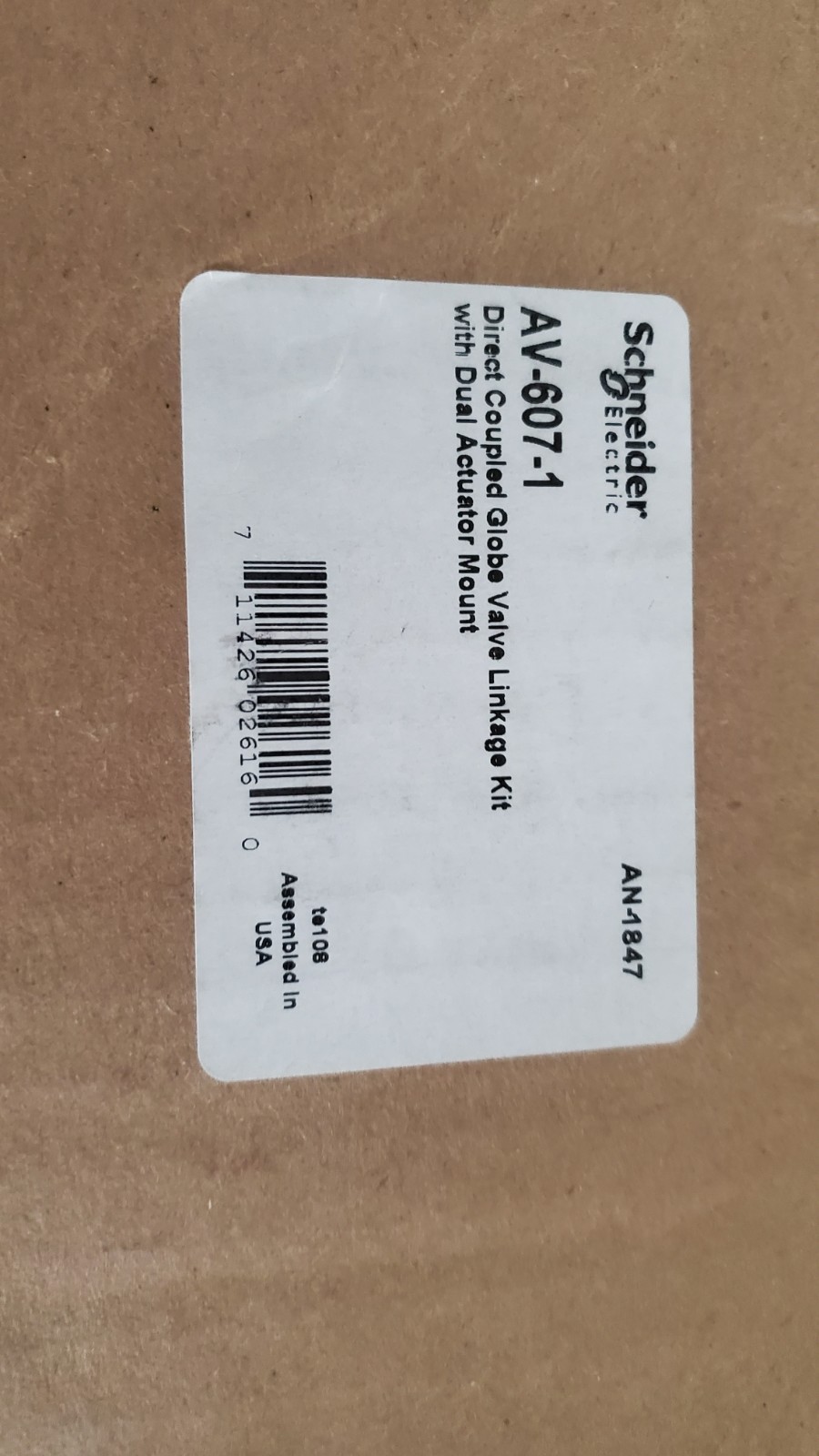 SE AV-607-1 Direct Coupled Globe Valve Linkage Kit w Dual Actuator Mount