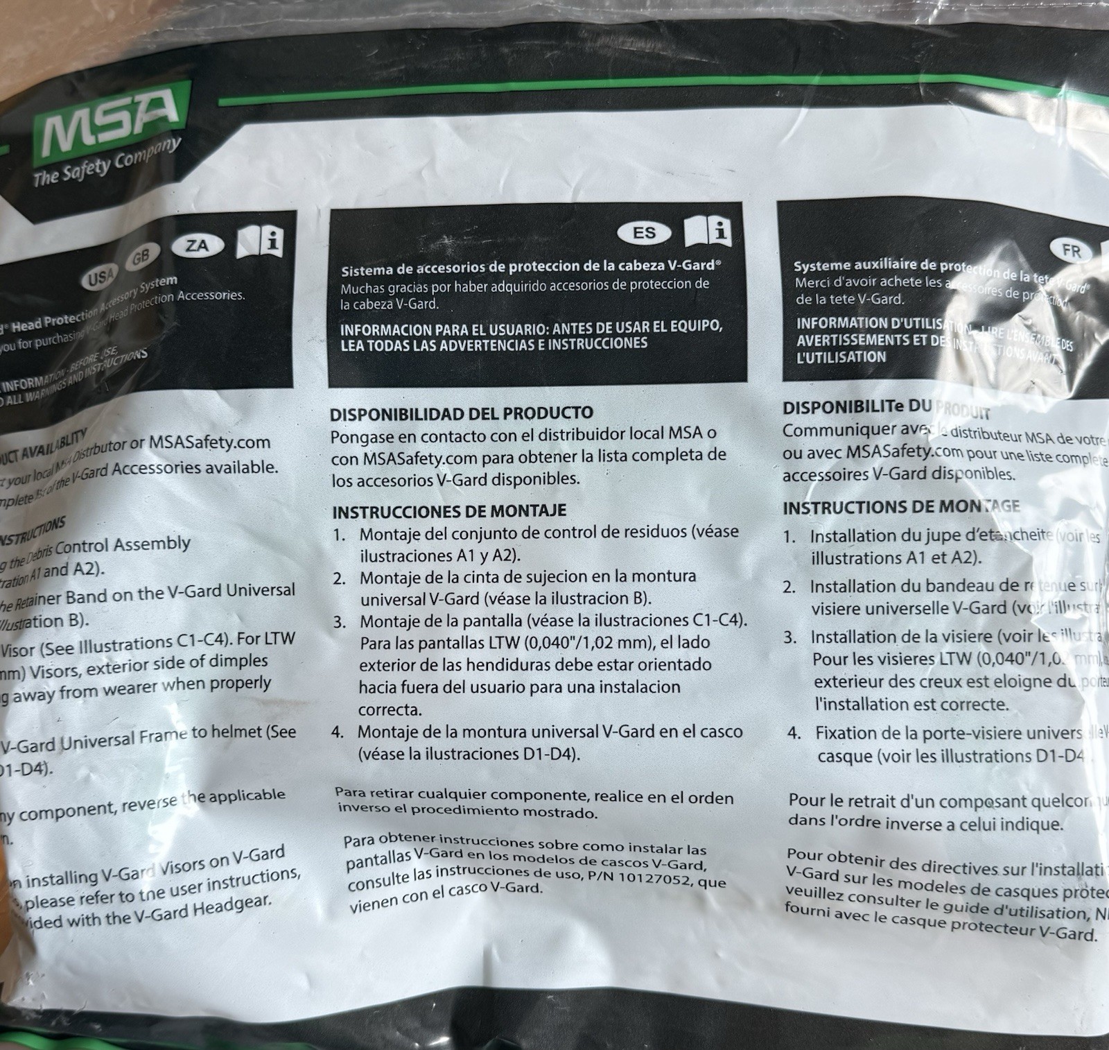 Msa Safety 10187162 Cap Frame, V-Guard, Universal, W/O Debris Control