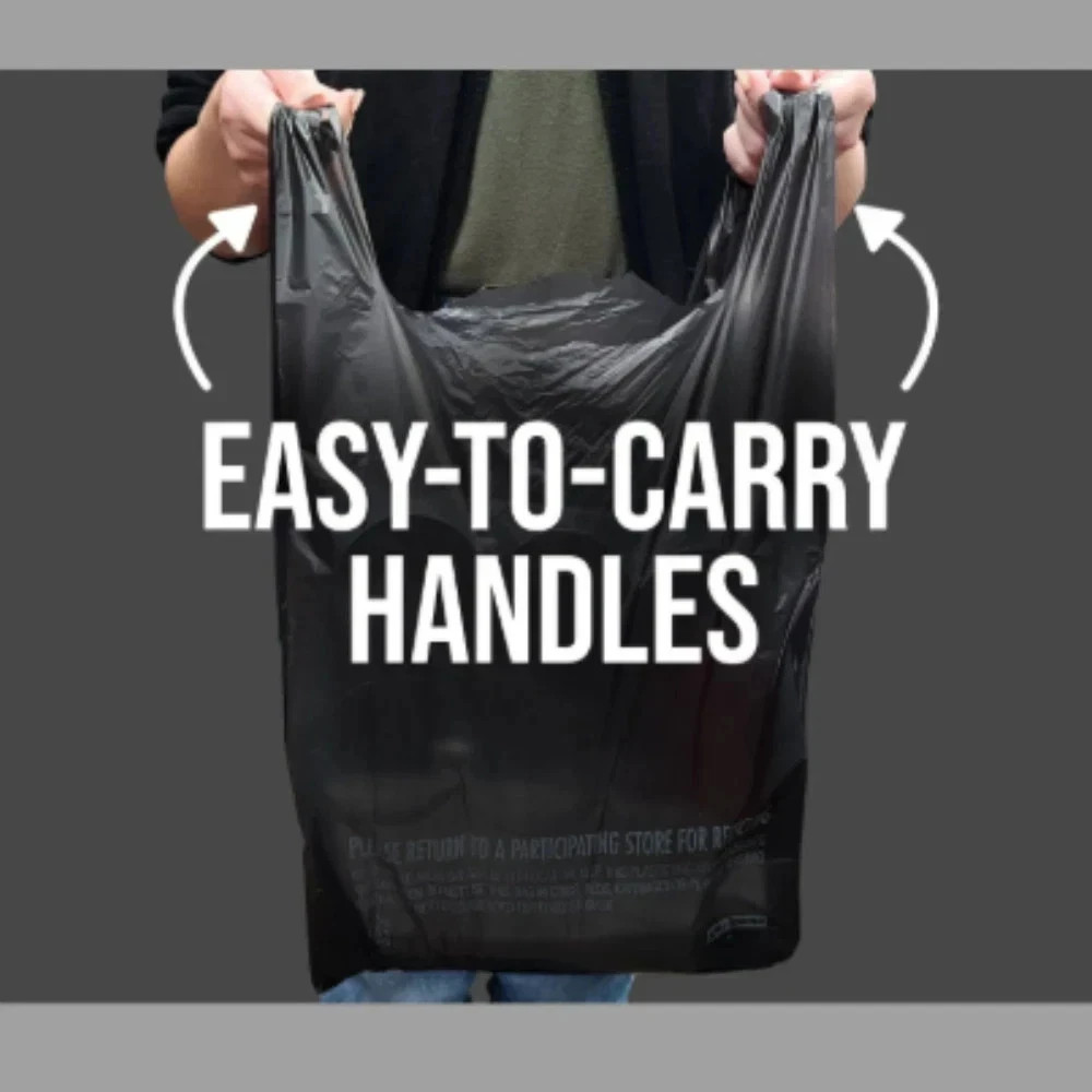 Black T-Shirt Carryout Bags, 11.5″ x 6.5″ x 22″ 1000 ct. Free Shipping