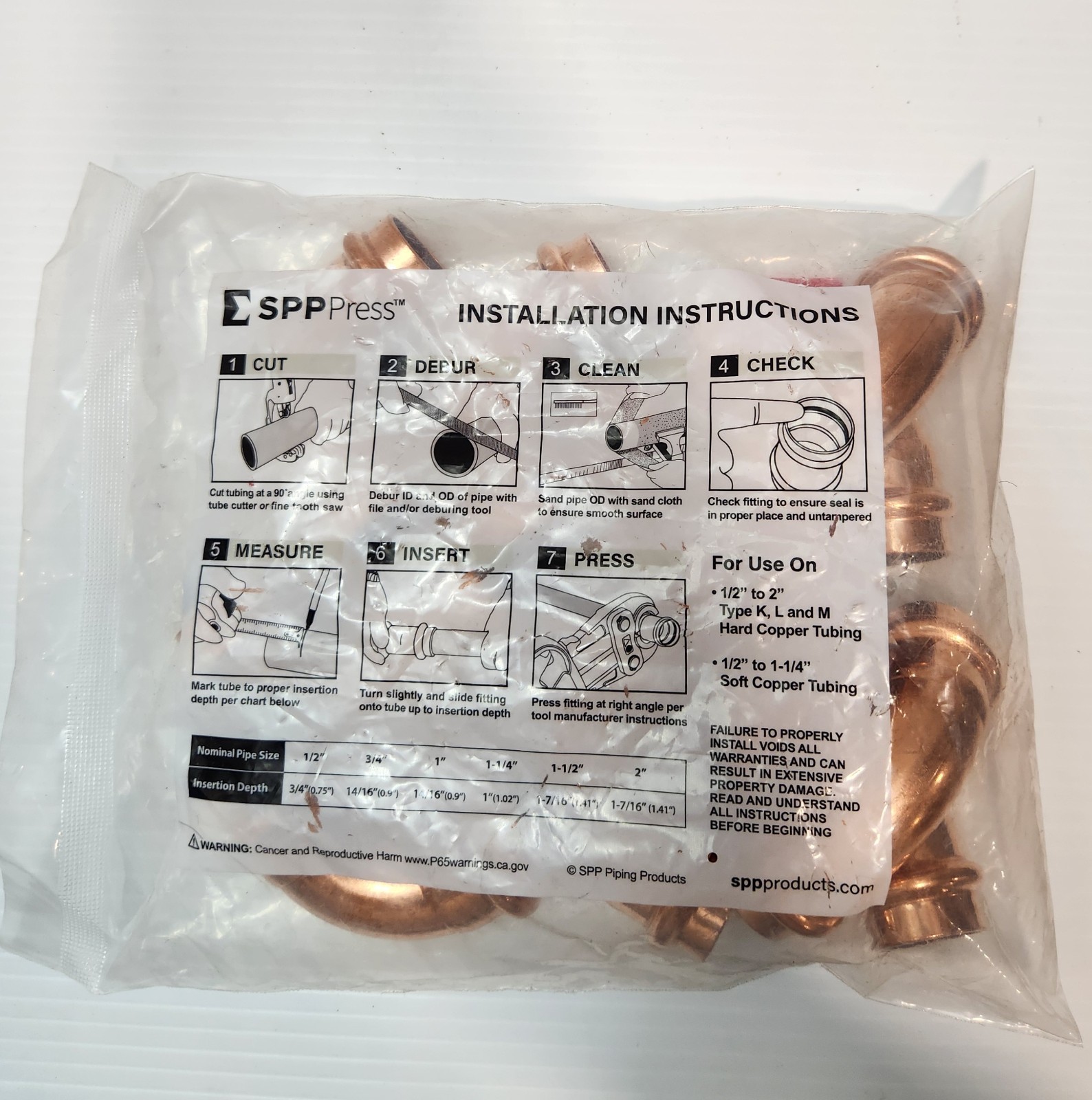 3/4″ PRESS COPPER 90° ELBOW ( LEAD FREE ) ONLY SALE BOX OF 30 PCS.