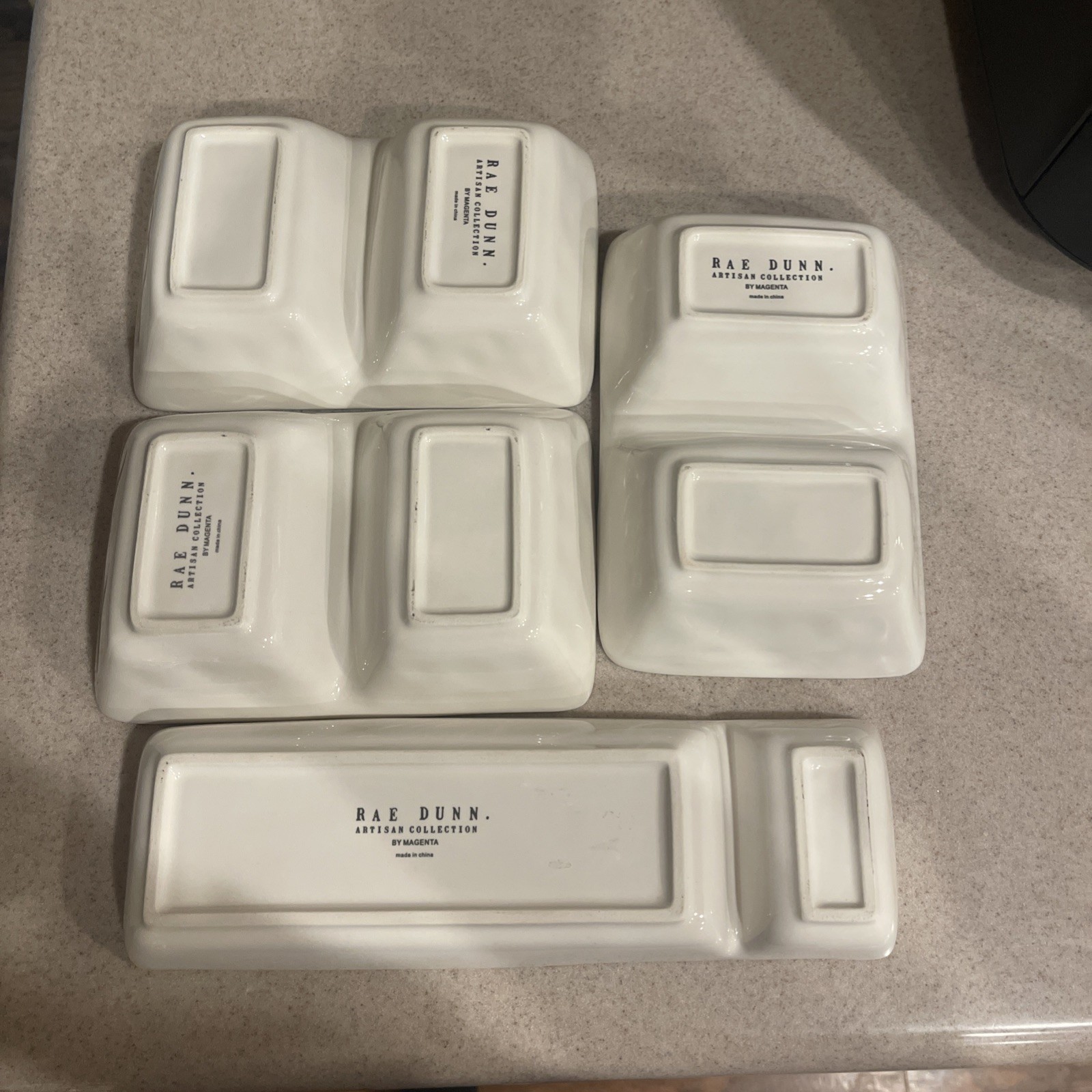RAE DUNN Home Office Organizer Trinket Dish Lot ~ Stash & Keep AND Sketch & Ink