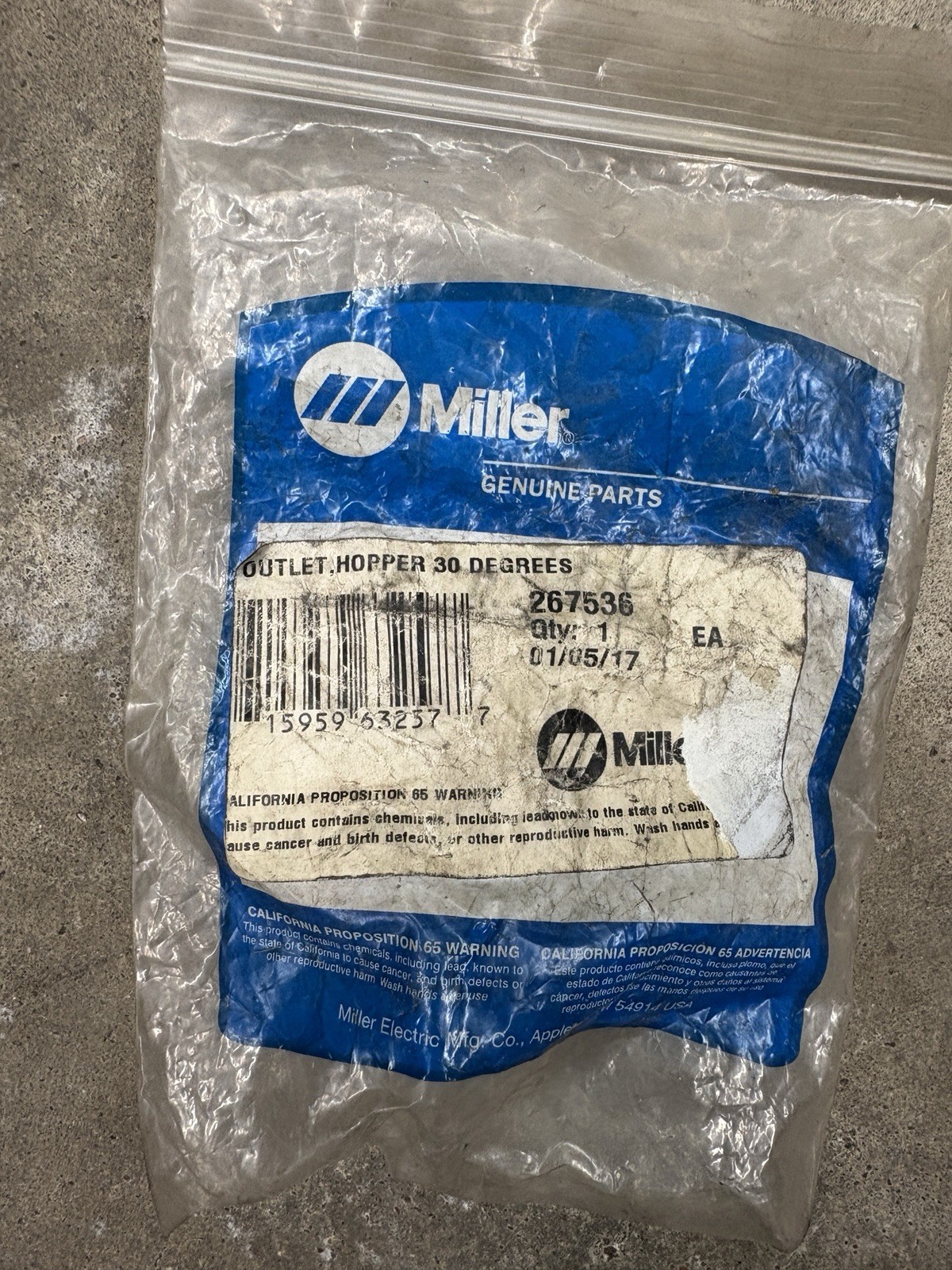 Miller Outlet Hoper 30 Degrees