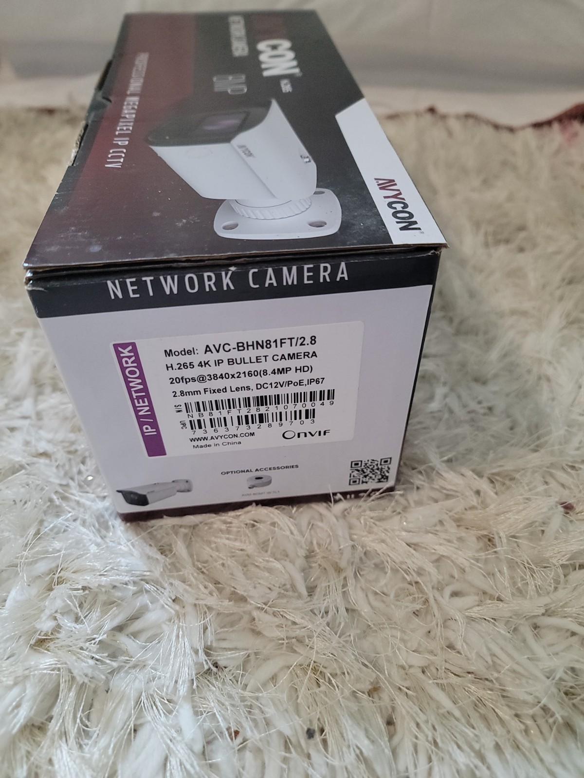 Avycon AVC-BHN81FT/2.8 8MP 4K Outdoor IP Network Bullet Camera, 2.8mm FIXEDLens