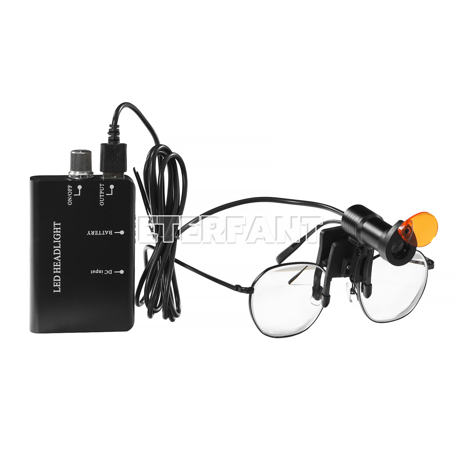 ETERFANT Dental 5W LED Headlight Lamp w/Filter Metal Clip for Binocular Loupe