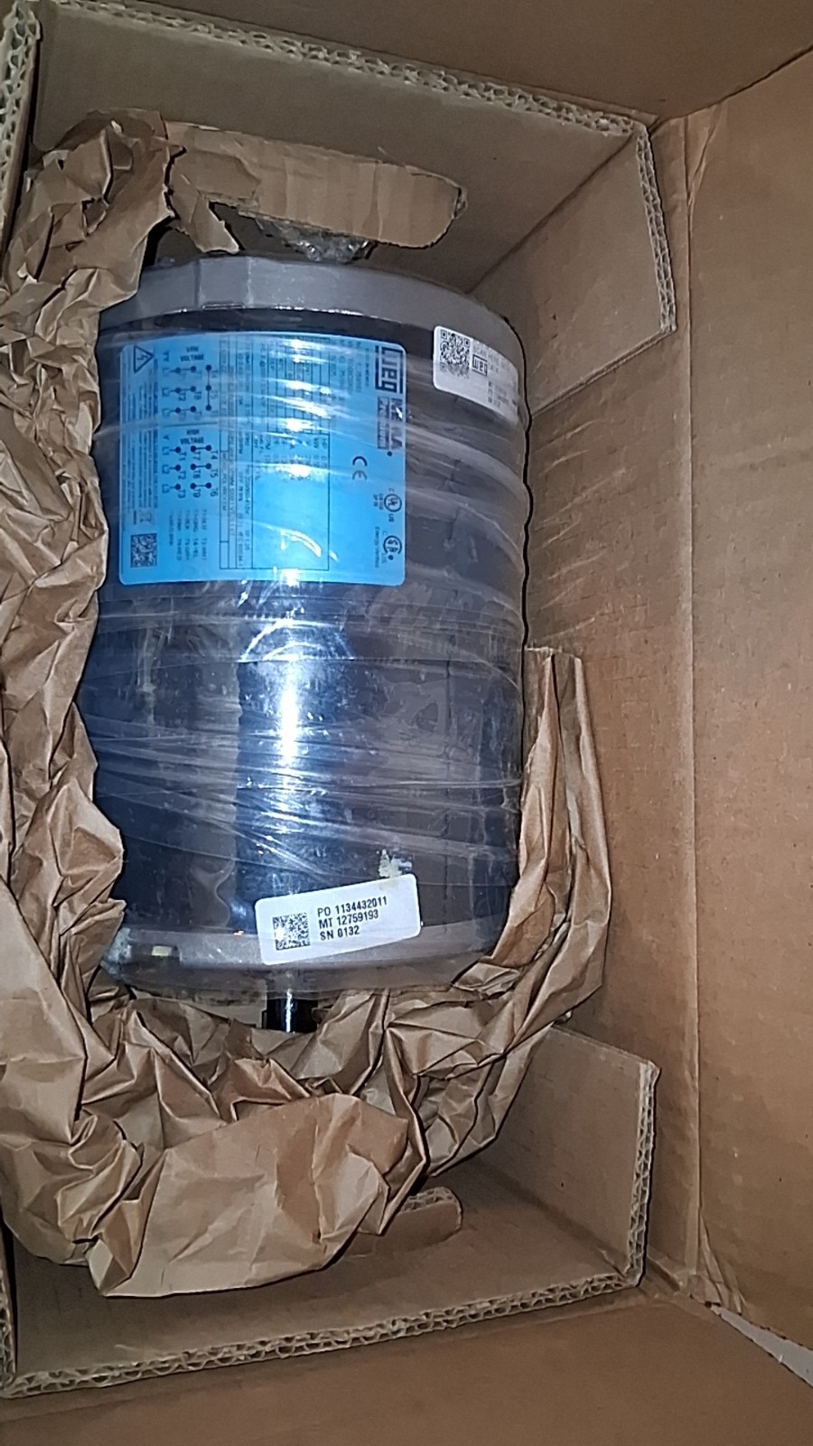 WEG 0.75 HP 3-Phase Inverter Duty ODP Motor 208-230/460V 1760 RPM .7518OT3E56-S