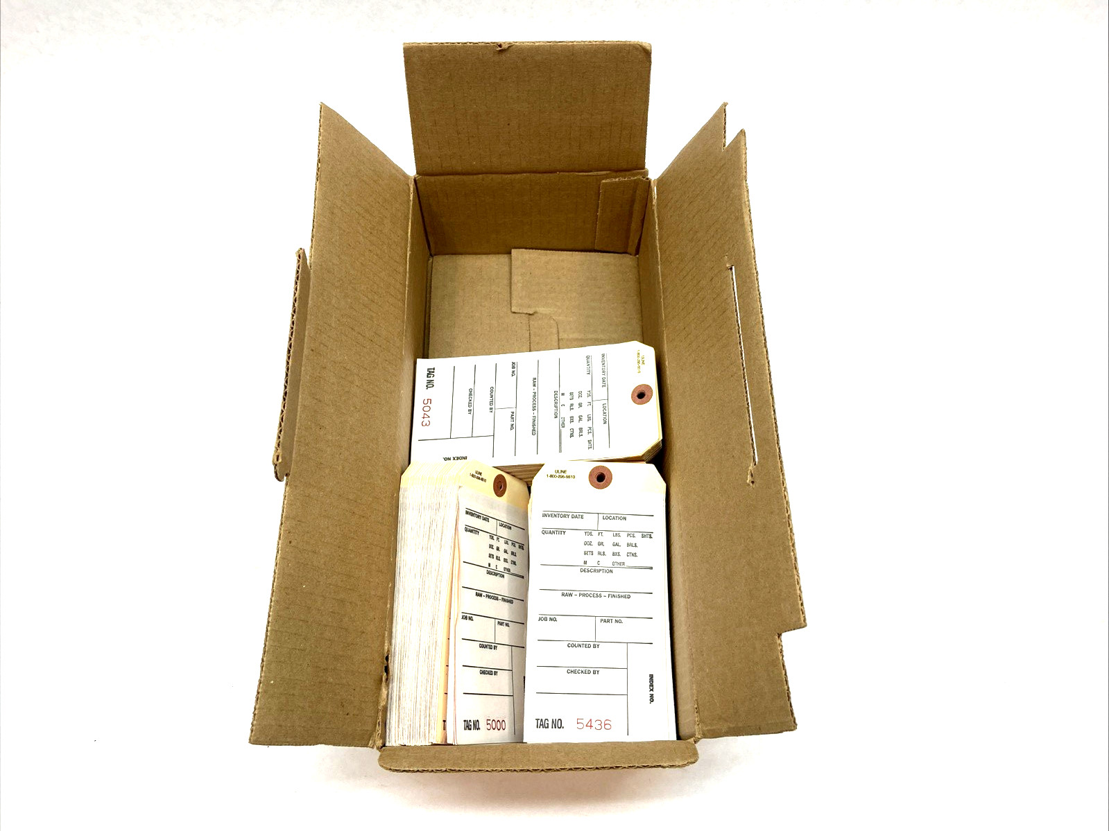 ULINE S-6470-A 3-Part Inventory Tags Adhesive #5000-#5499 BOX OF 243 TAGS