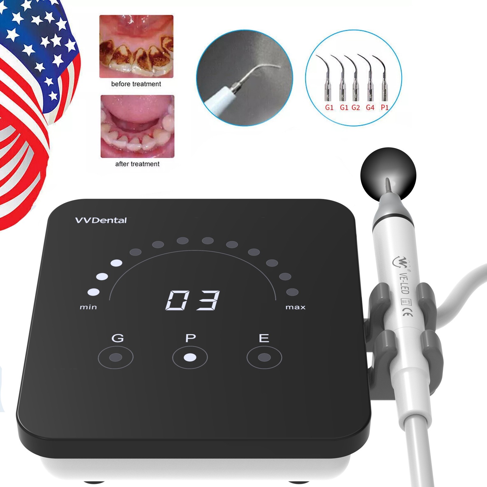 Dental Ultrasonic Piezo Scaler LED Handpiece Bottles Fit EMS Cavitron Woodpecker