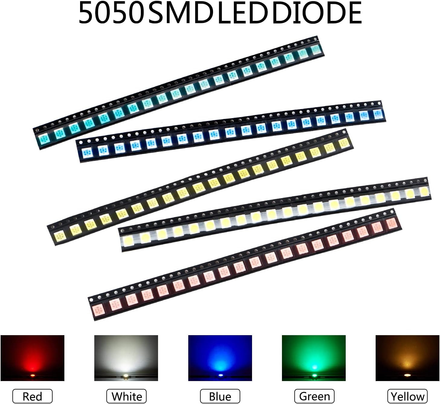 5050 SMD LED Diode Lights Assorted Kit (Mini Chip 5.0Mm X 5.0Mm for PCB DC