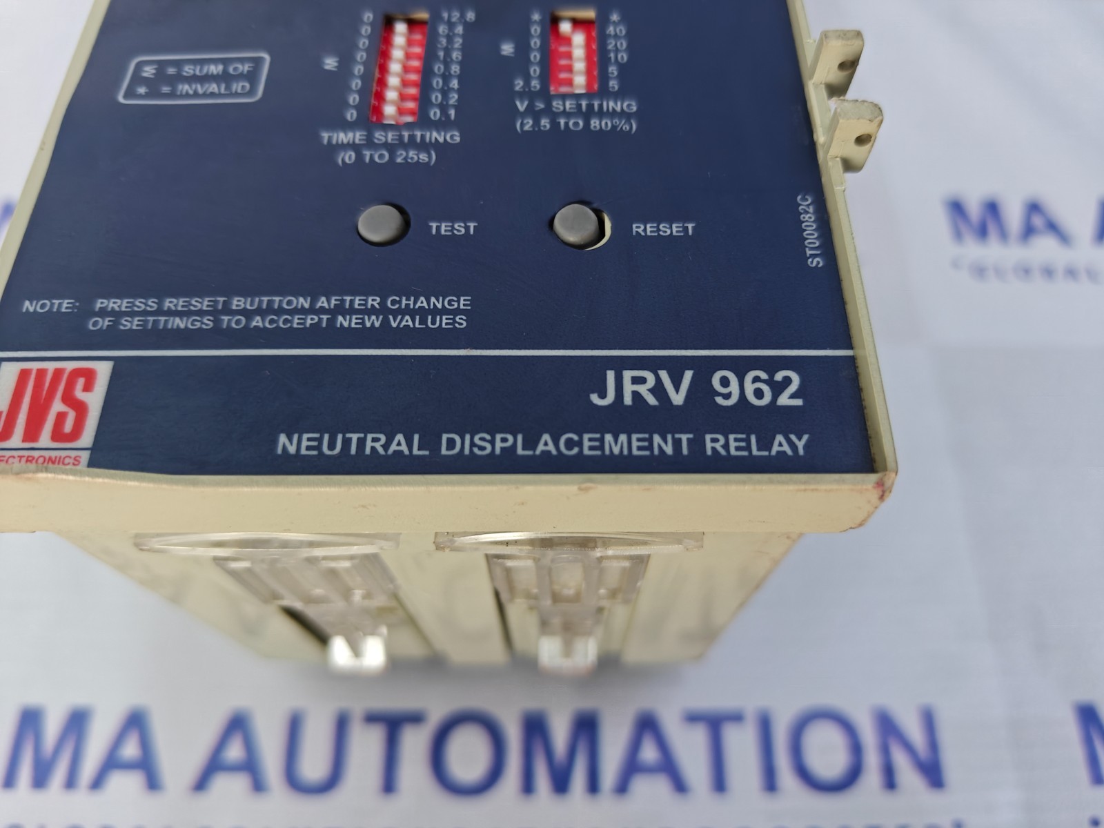 JVS Electronics JRV 962 Neutral Displacement Relay 80-260V AC/DC