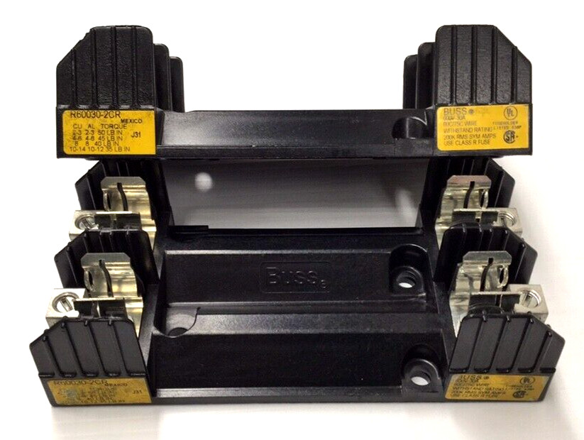 Buss R60030-2CR Fuse Holder Double Fuse 600V 30A 60C/75C Wire (Pack Of 2)