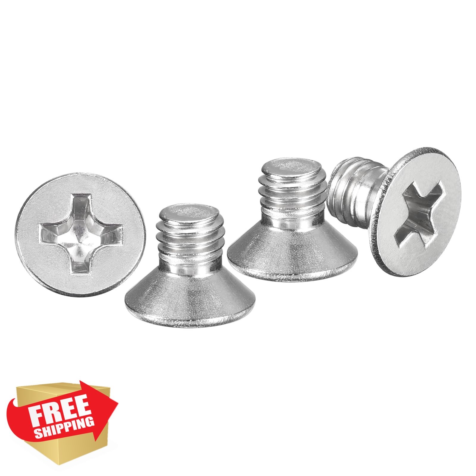 METALLIXITY M5-0.8×6 SS304 Flat Head Screws – 50 Pcs Silver