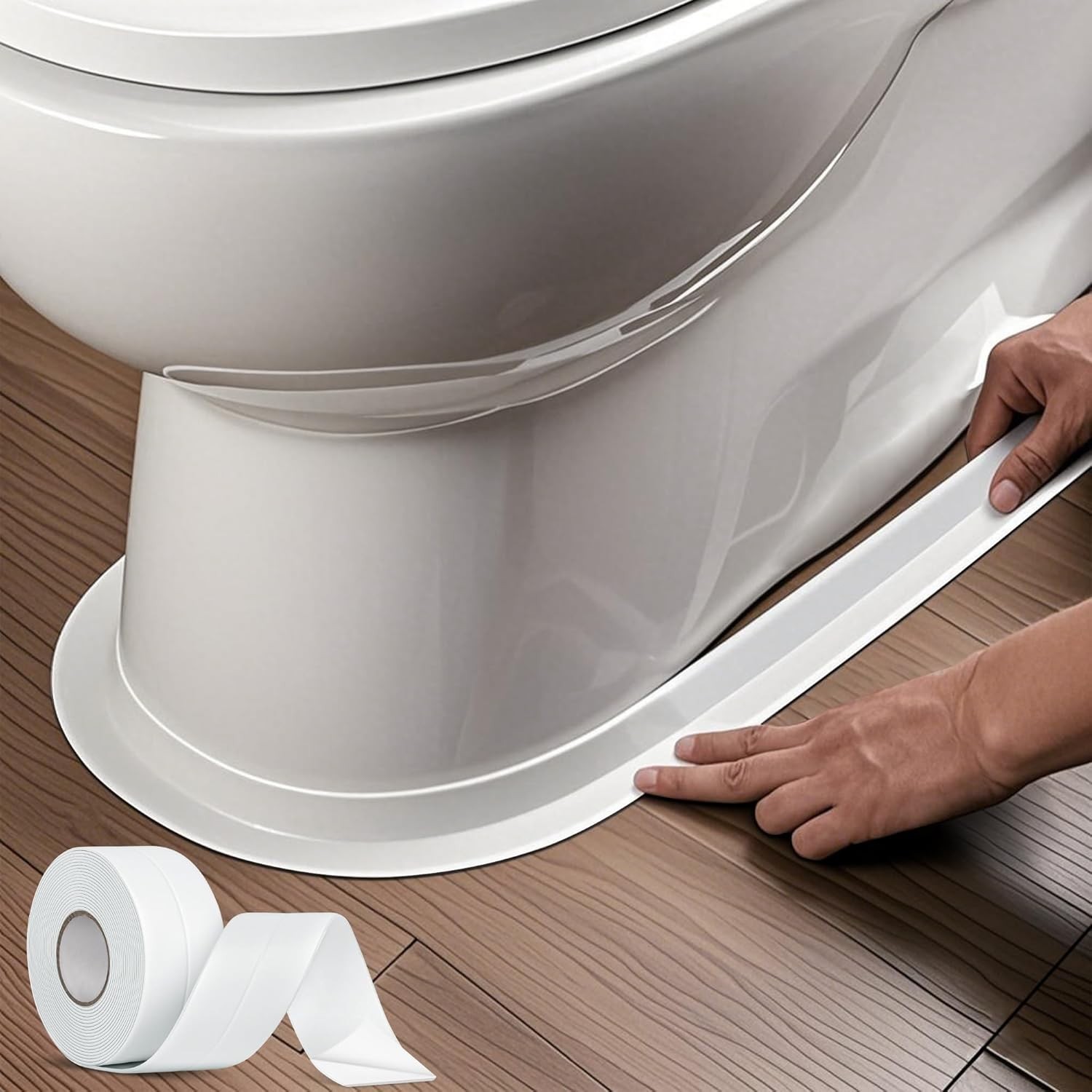White Waterproof Caulk Tape, Self-Adhesive for Toilet, Tub, Kitchen, Corners,…