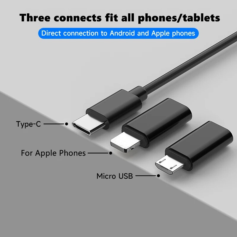 Dual Lens Endoscope Inspection Snake Camera for iPhone iPad Android Cellphone US