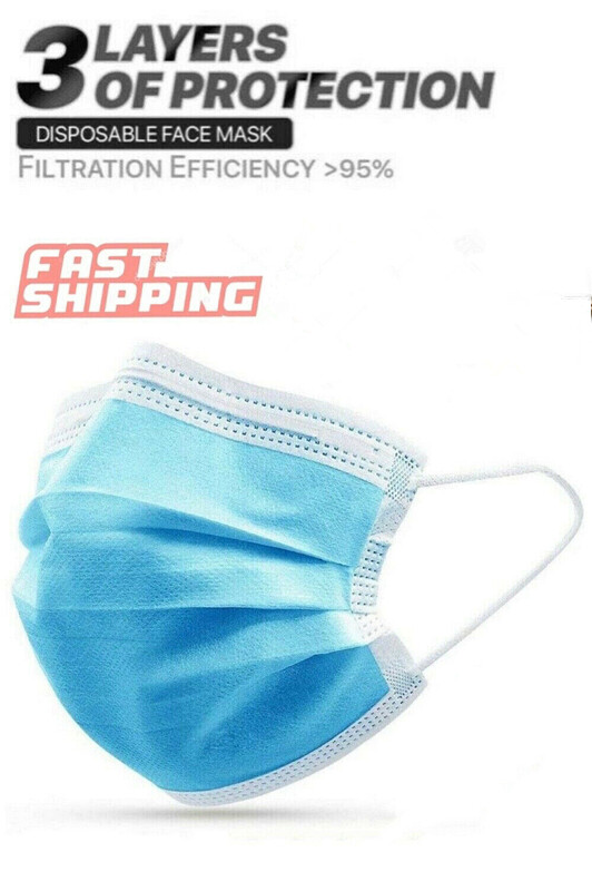 100/50 Pcs Blue Face Mask Mouth & Nose Protector Respirator Masks with Filter