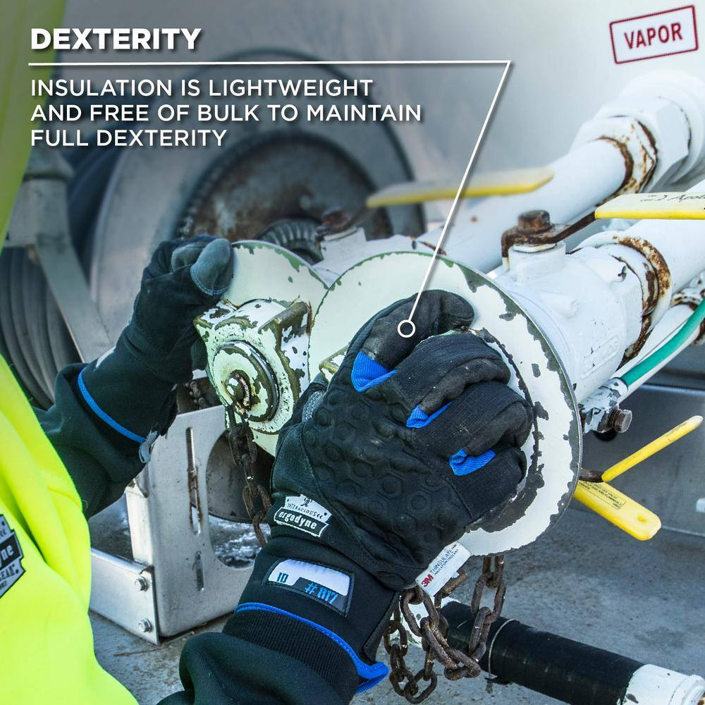 Proflex 817 Medium Black Reinforced Winter Work Gloves