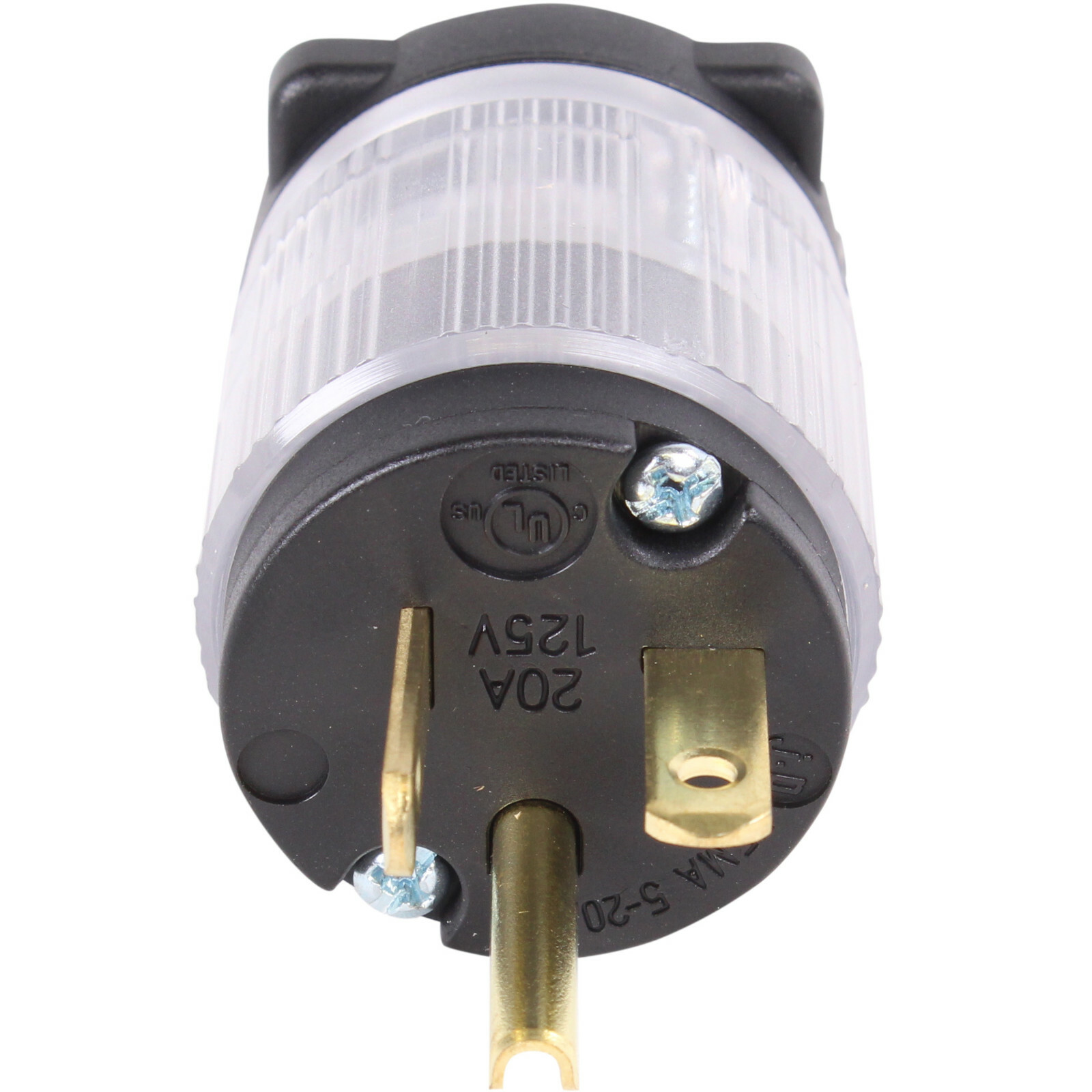 Lighted Male 520-PV-LIT Power Cord Repair 20 Amp 5-20P Straight Blade Plug 125V