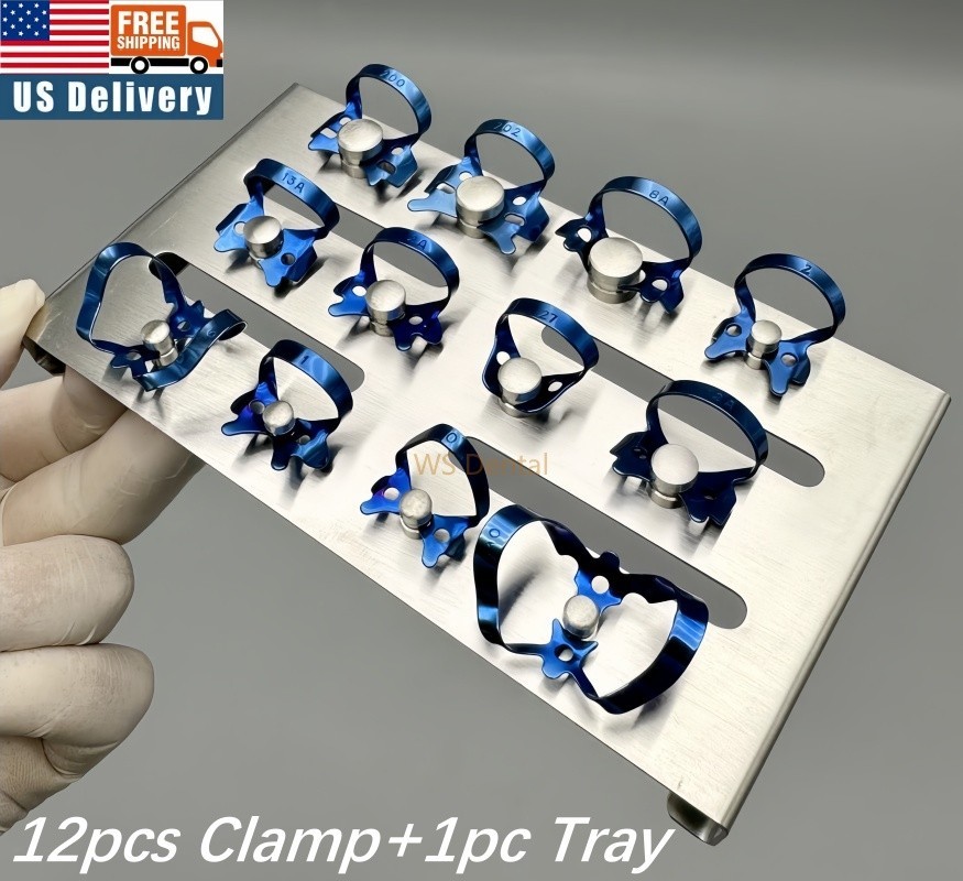 Rubber Dam Starter Kit Frame Punch Template Clamps Dental Ortho Rubber Dam Sheet