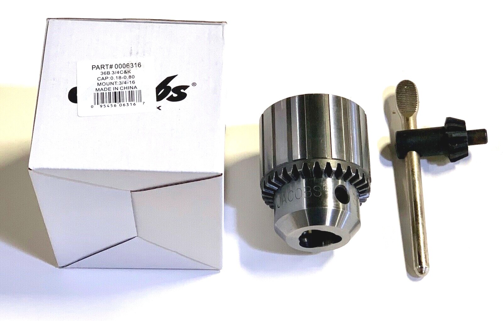 Jacobs Chuck 36B 3/4″ Plain Bearing Heavy Duty Chuck 3/4-16 Threaded Mount 6316D