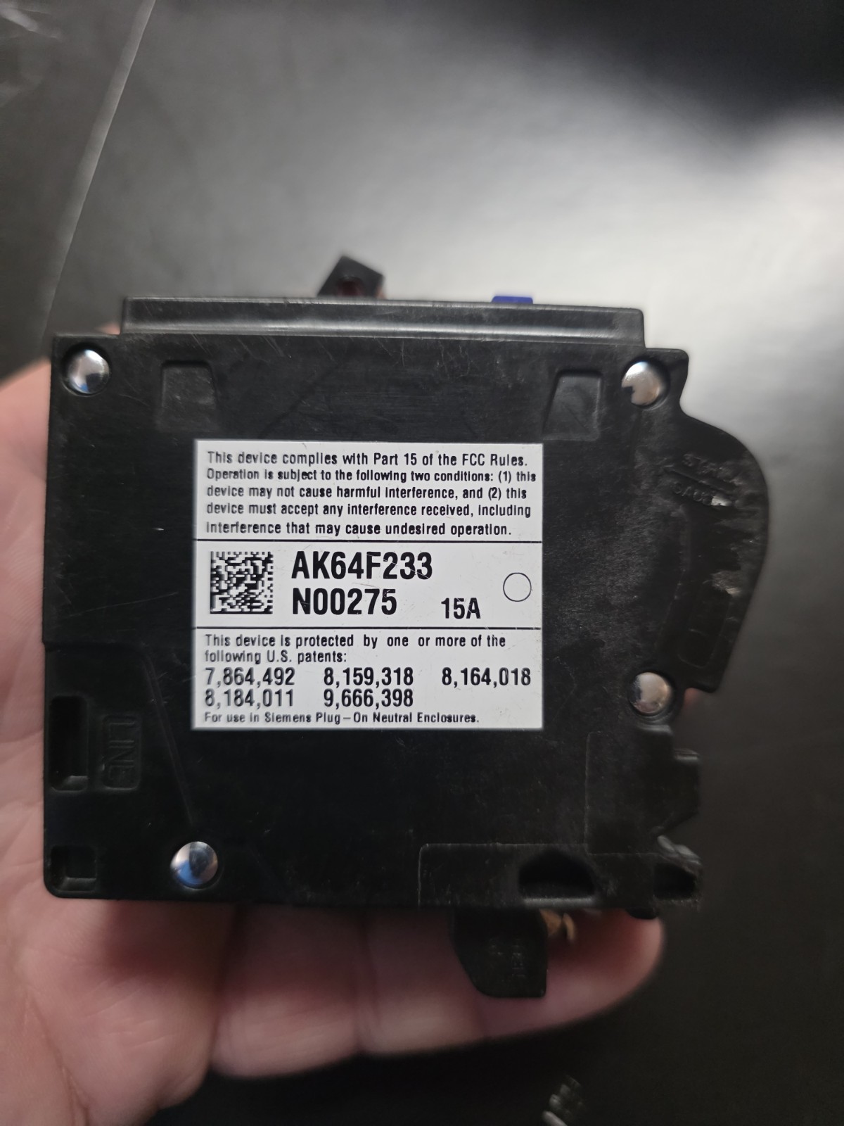 SIEMENS QA115AFCN ARC FAULT CIRCUIT BREAKER TYPE AFCI 15 AMP 1 POLE 🔥 Awesome