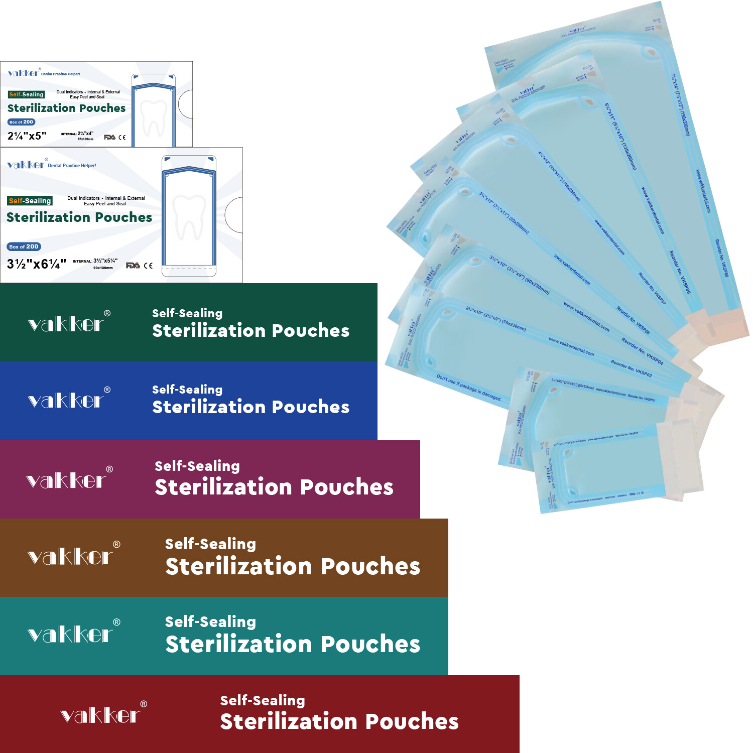 Dental Self Seal Sterilization Pouches Autoclave Sterilizer Bag,Tattoo Nail FDA