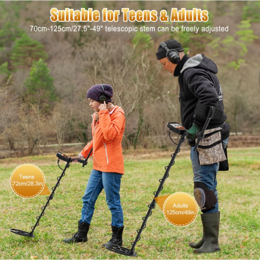Metal Detector – 5.8KHz,Adjustable Sensitivity,22cm Depth for Coins/Jewelry