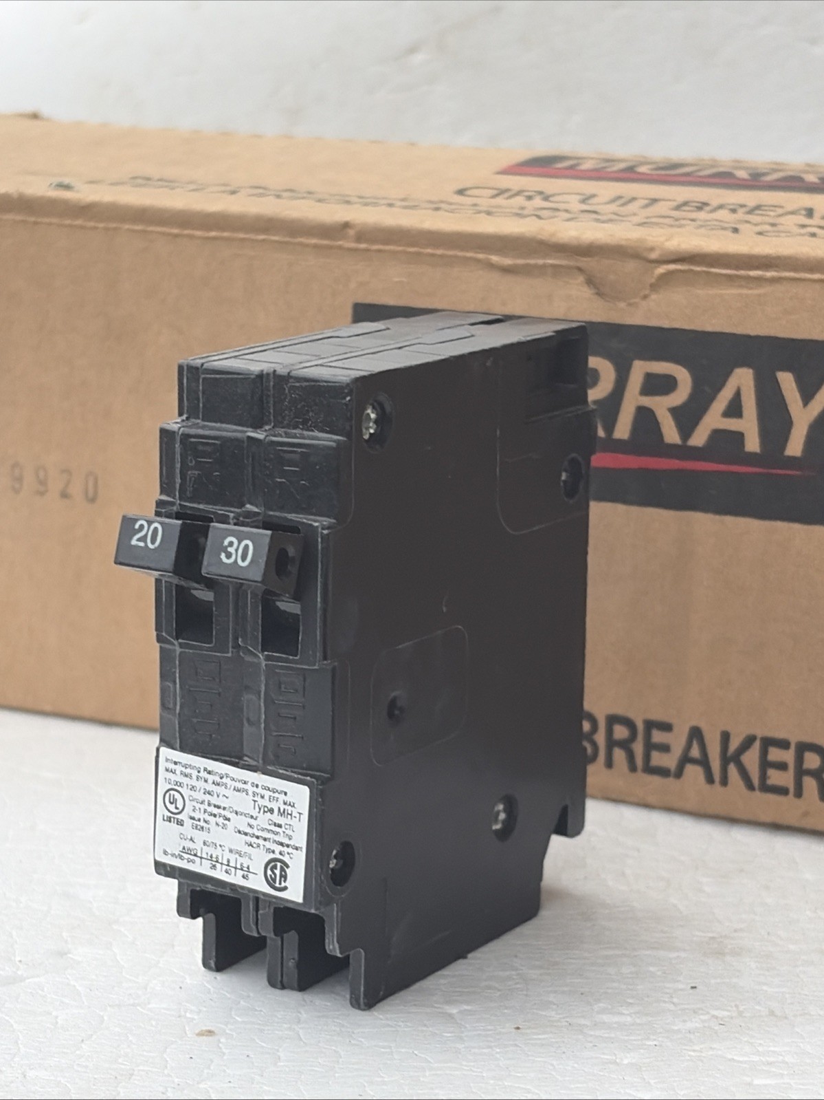 MURRAY MP2030 TYPE MH-T two single pole Twin Tandem 20A / 30A Circuit Breaker