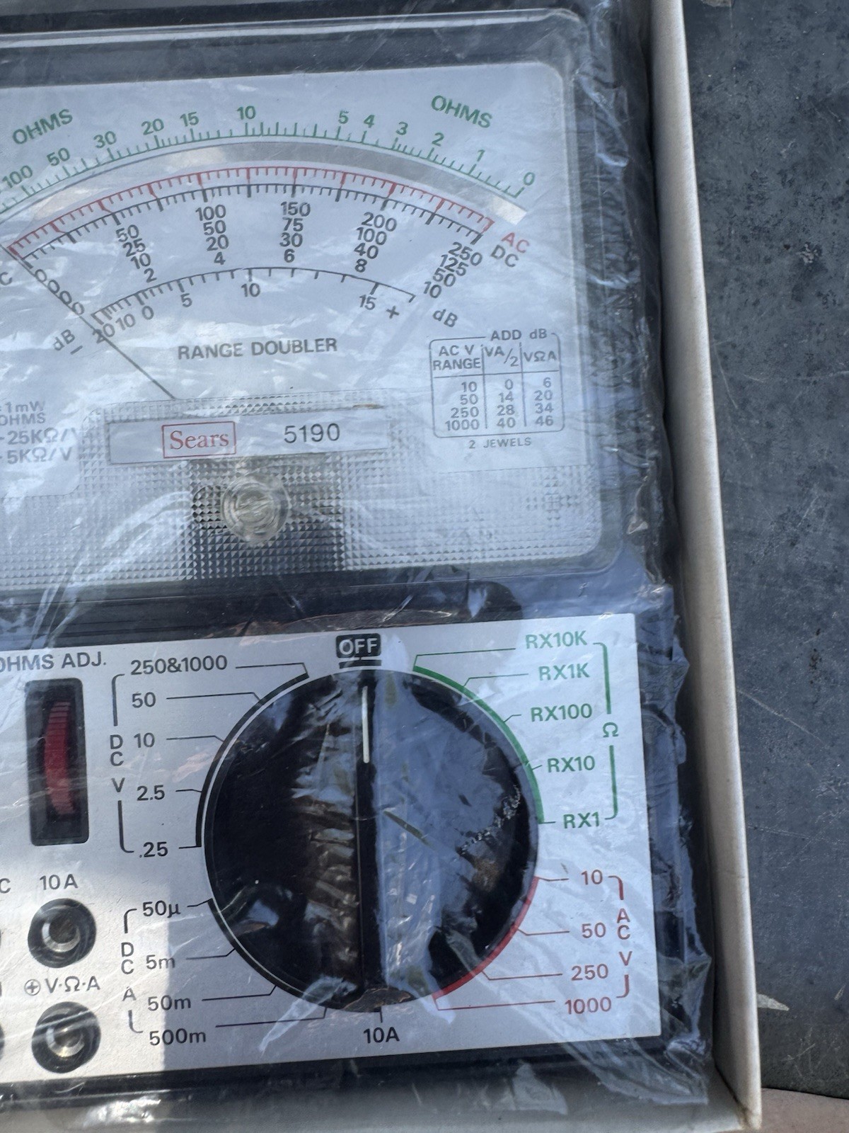 Sears 5190 Portable 43 Range VOM Multitester 50000 Ohms Volt DC Vintage NOS