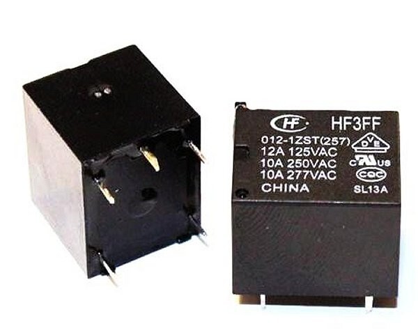 HONGFA PCB Mount Power Relay 12A/125V, 10A/250V – Lot of 3