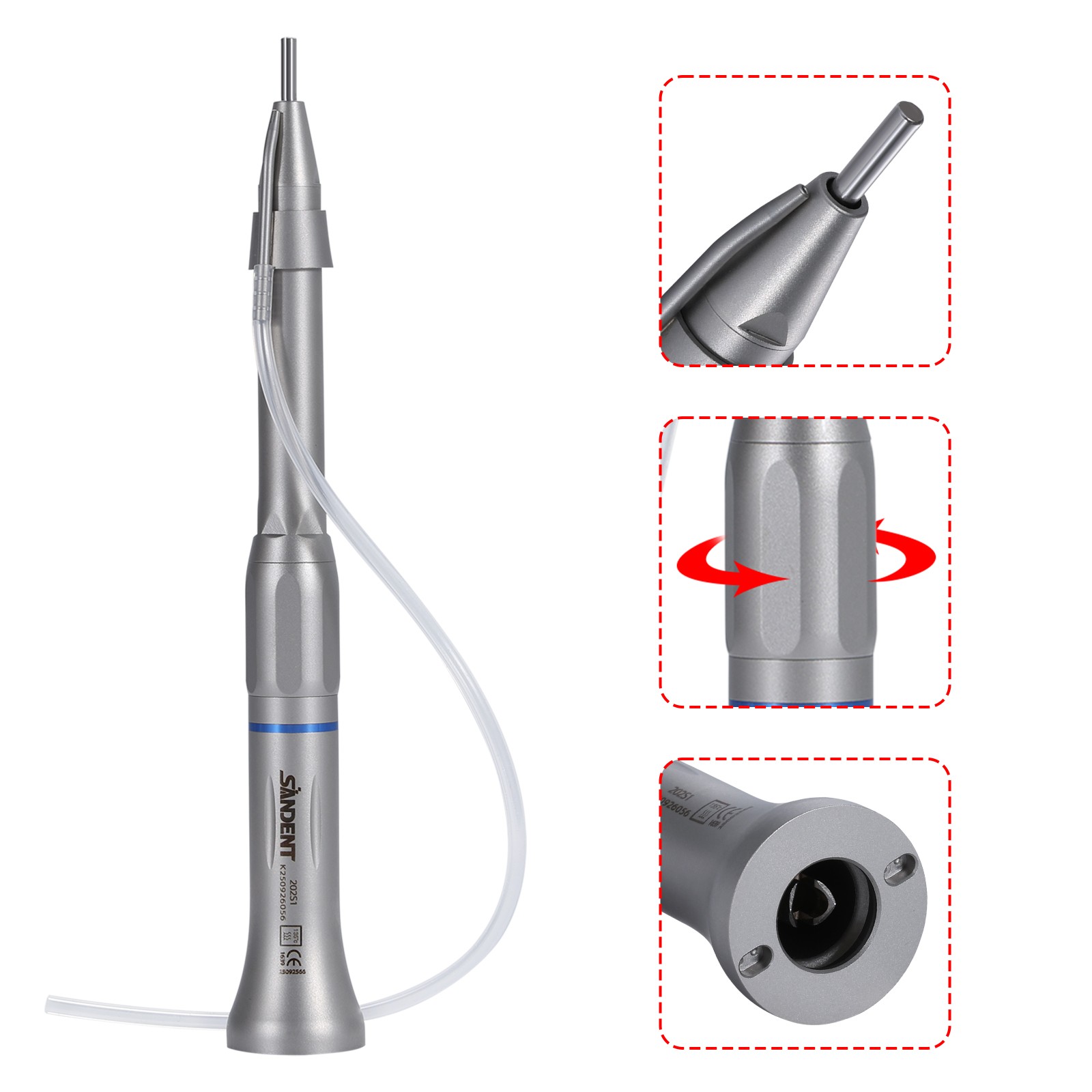 Dental Surgical Straight Cone Handpiece 1:1 Micro Surgery external Water Spray