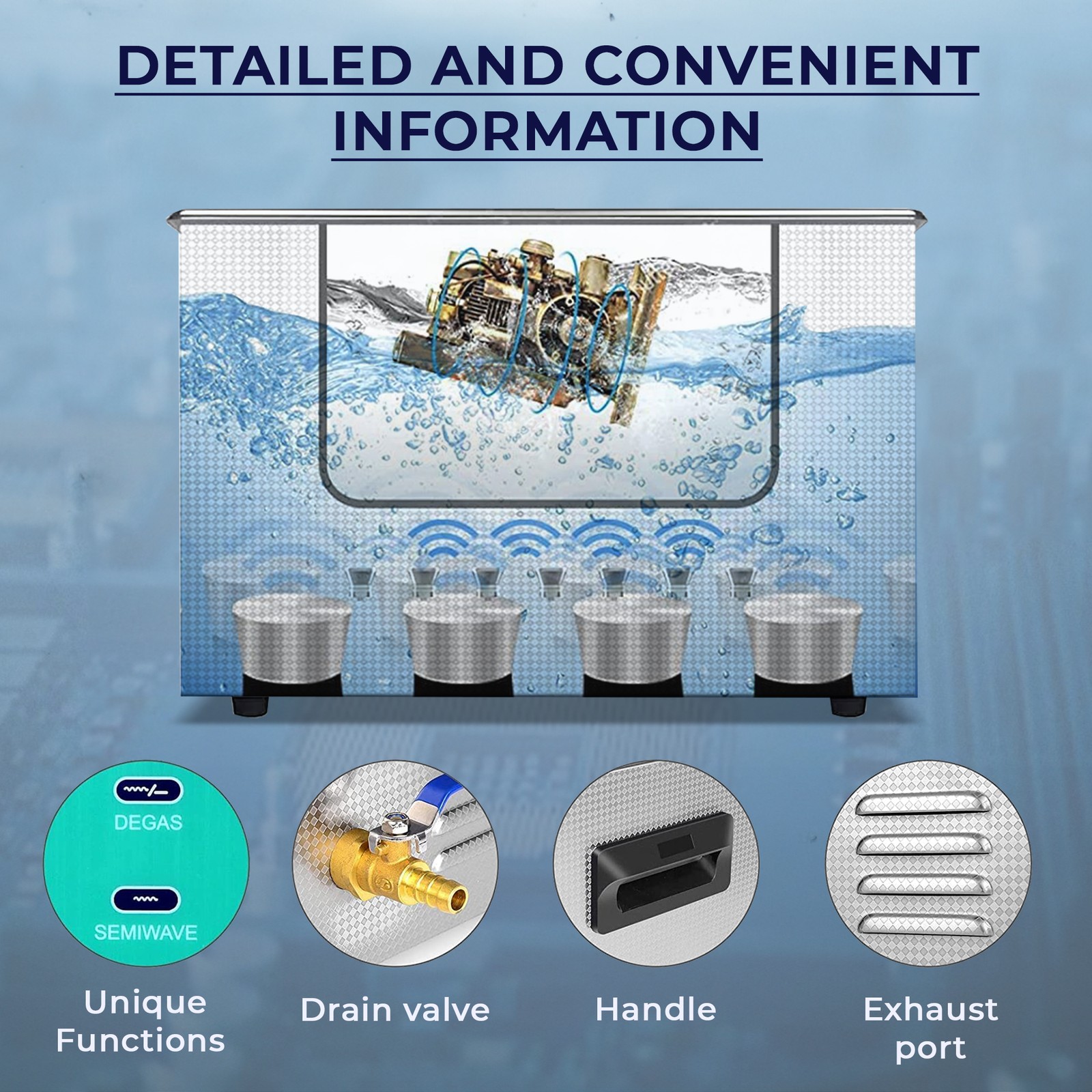 30L Ultrasonic Cleaner with Timer Heating Machine Digital Sonic Cleaner Degas