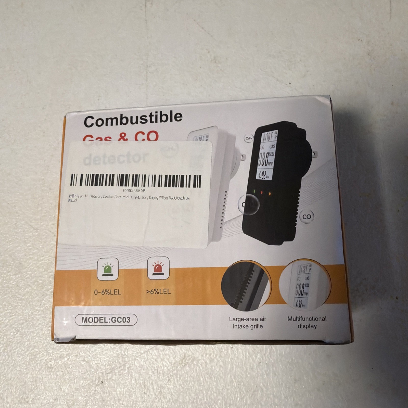 Combustible Gas & CO detector, 4-in-1 Detector with HD Screen, Home, New