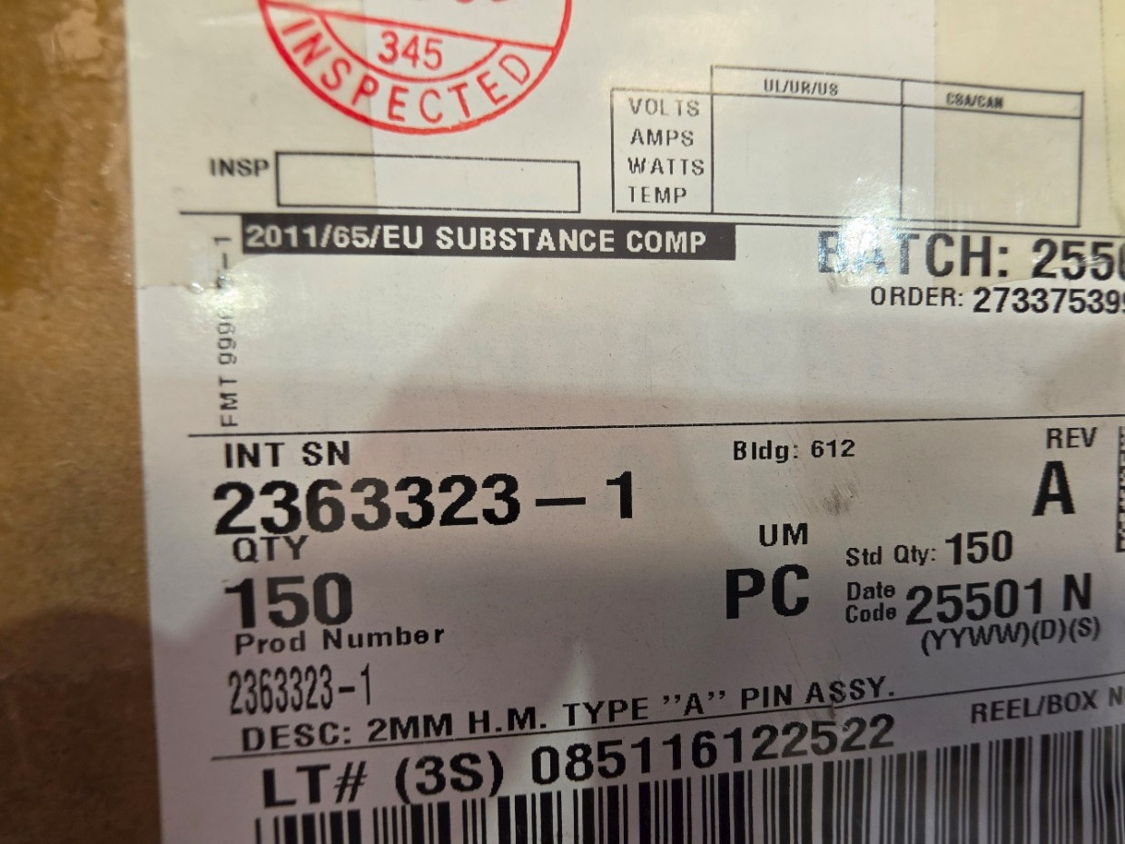AMP/TYCO 2363323-1 Connector Assembly 25DC 450 Pieces!