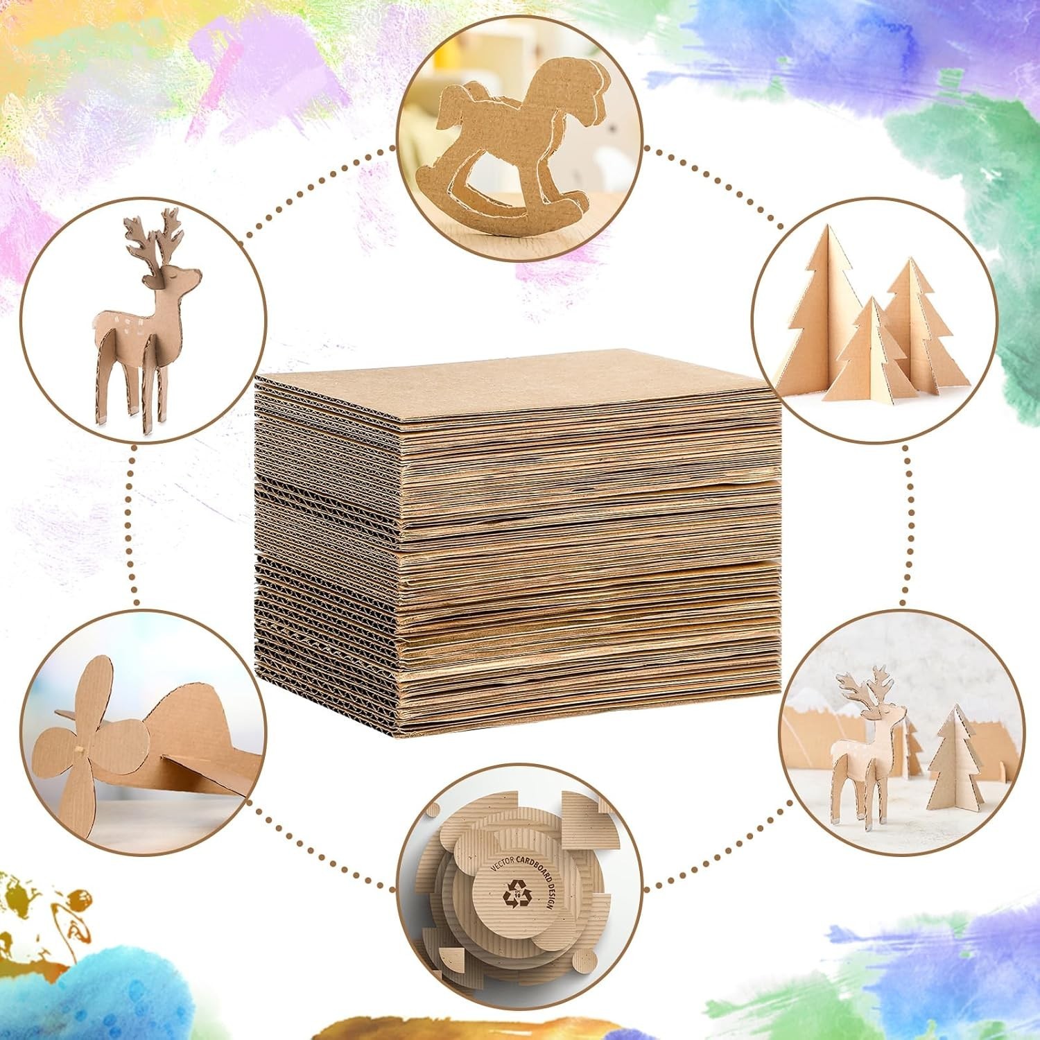 50 Pack Corrugated Cardboard Sheets Flat Hard Cardboard Inserts Back to Schoo…