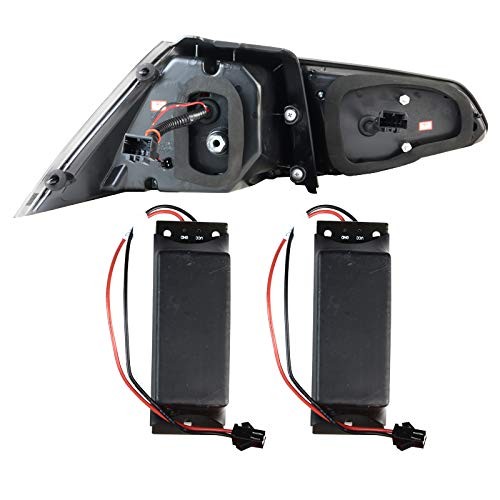 Fits 2015-2017 Red/Clear Full LED Rear Tail Lights Brake Lamps Pair