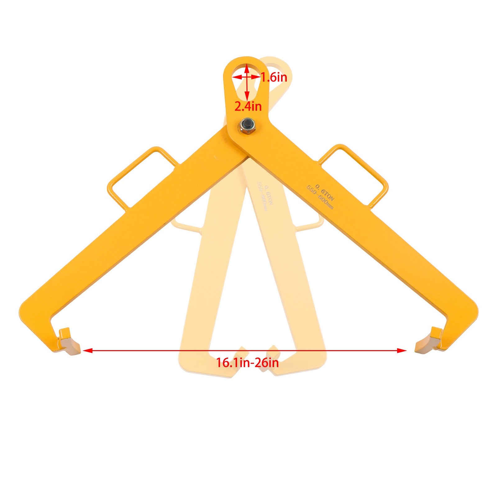 Vertical Drum Clamp 55 gallons 0.6t 550-600mm diameter Steel Yellow