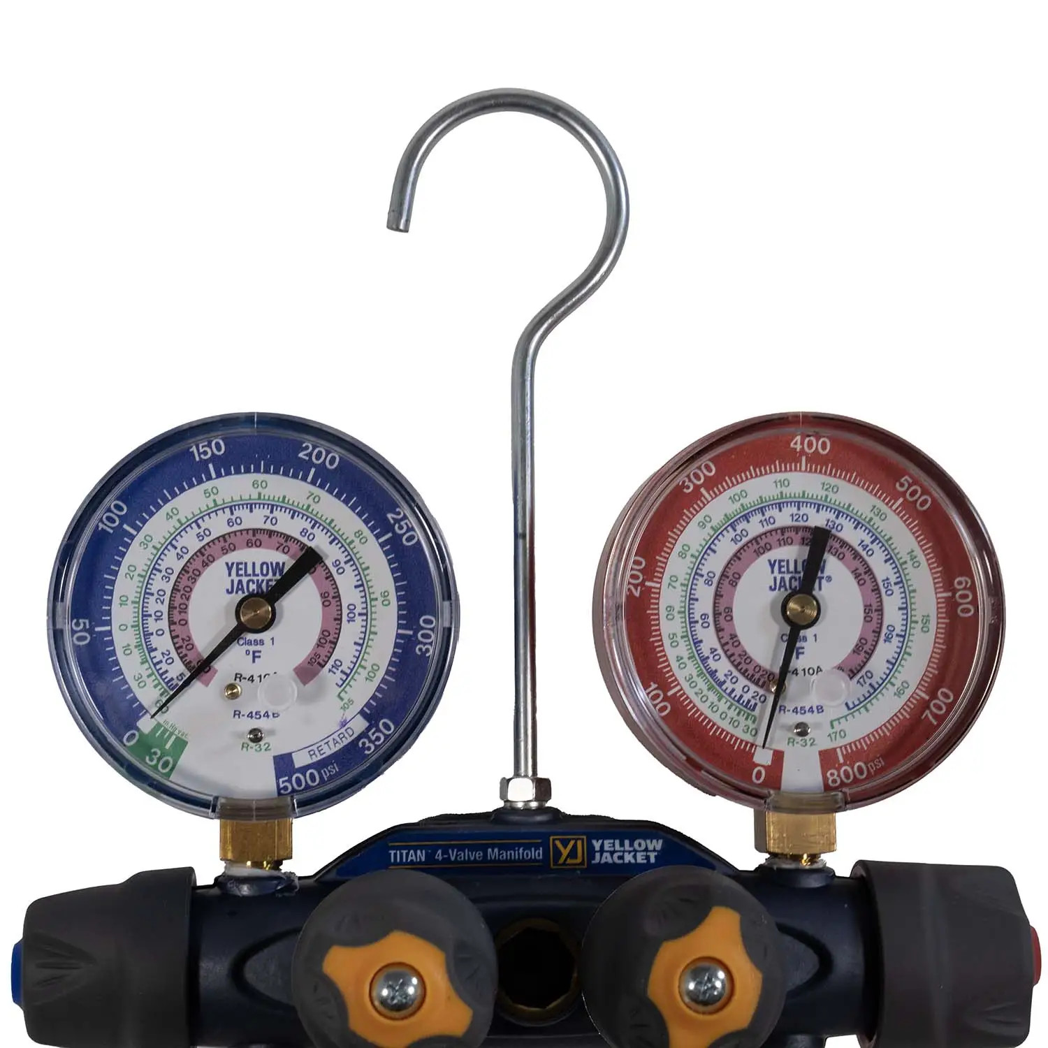 Yellow Jacket 49974 4-Valve TITAN Test/Charging Manifold, Gauges