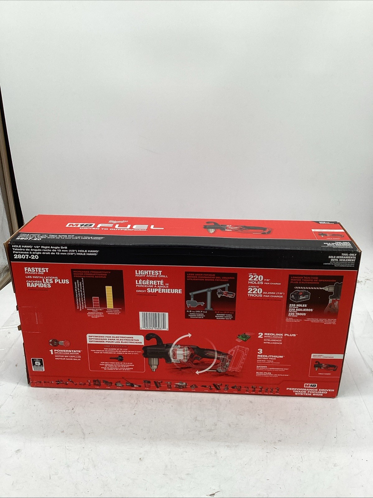 Milwaukee 2807-20 M18 FUEL Hole Hawg 1/2″ Right Angle Drill – Bare Tool