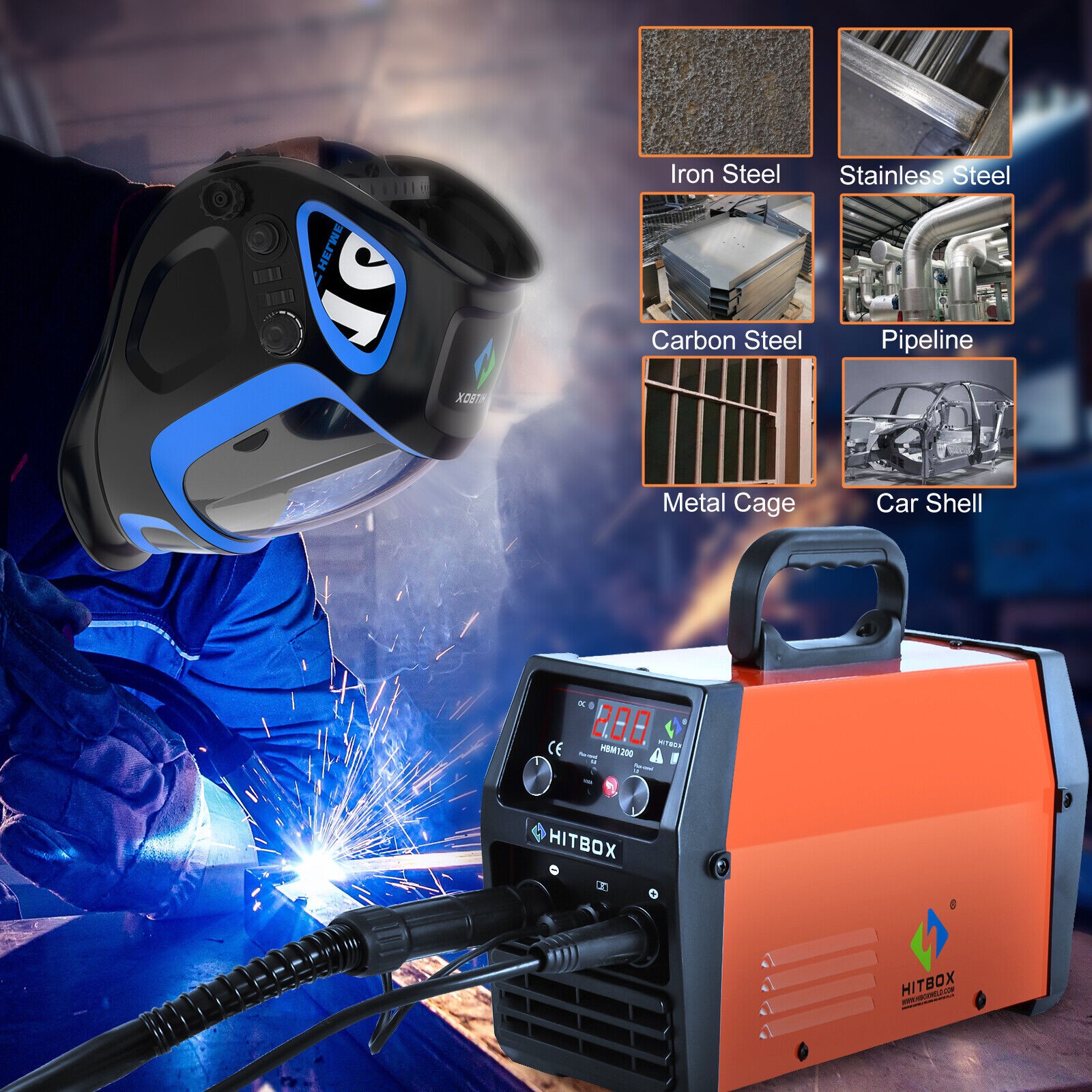 HITBOX 4 IN 1 Flux MIG Stick Lift TIG Welder Spool Gun Welding Machine 110V/220V
