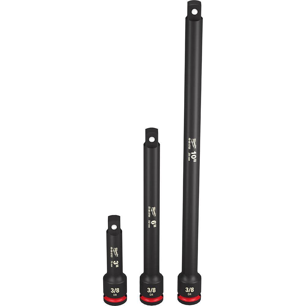 Milwaukee Milwaukee 3Pc Shockwave Impact Duty Extension Set 3/8» Drive