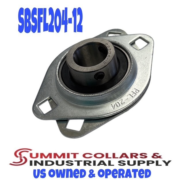 3/4″ Pressed Steel Two Bolt Flange Bearing SBSFL204-12 SBPFL204-12 FREE SHIPPING