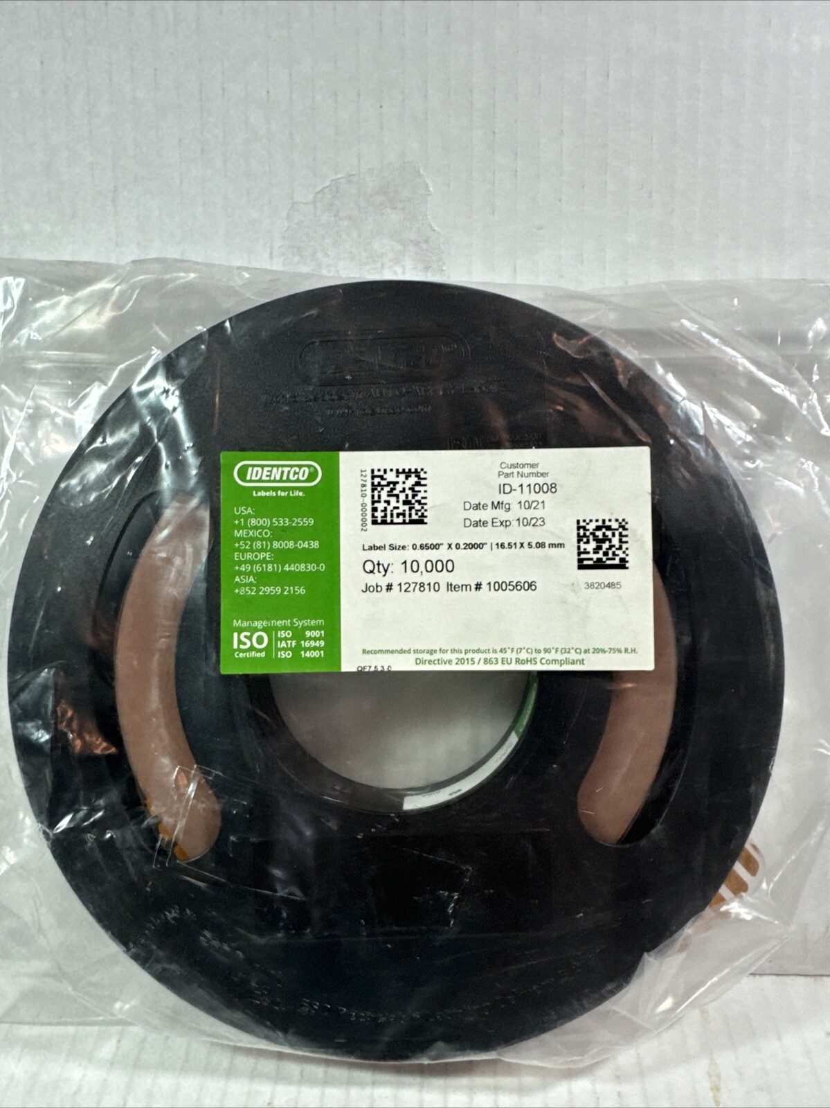 New Identco PPL106-403FL-10 White Labels 0.6500×0.2000 16.51×5.08mm ID-11008