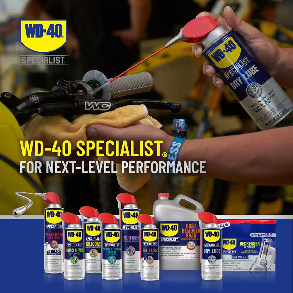 WD-40 Specialist Dirt & Dust Resistant Dry Lube PTFE Spray , 10 OZ