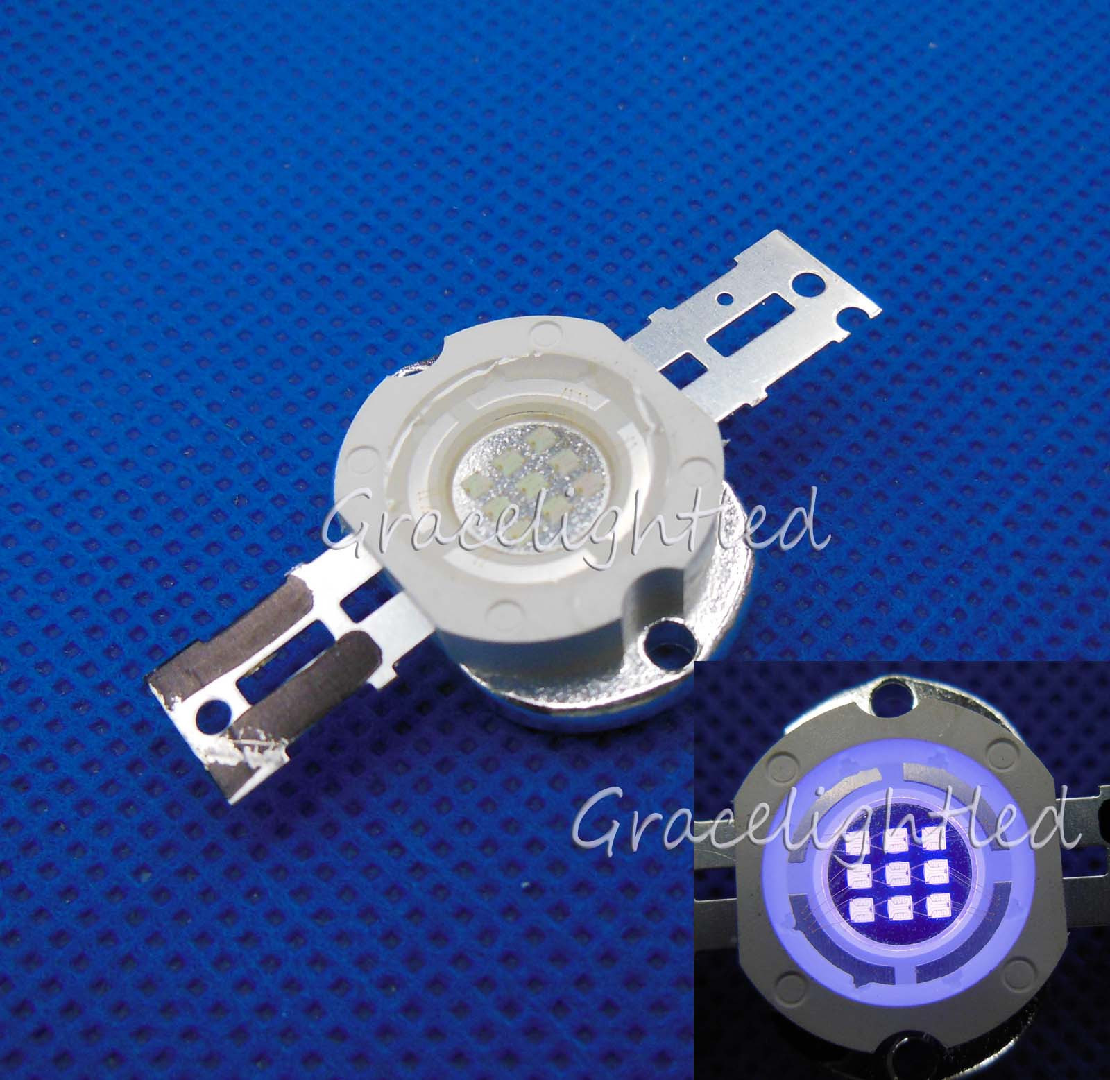 Round High Power 10W UV Ultra Violet LED Chip 395-405nm for Aquarium Tank light