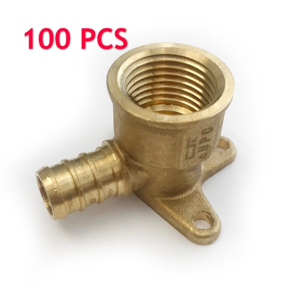 100-Pack EFIELD 1/2″ PEX x1/2″ Female NPT Drop Ear Elbow Crimp Brass Fitting