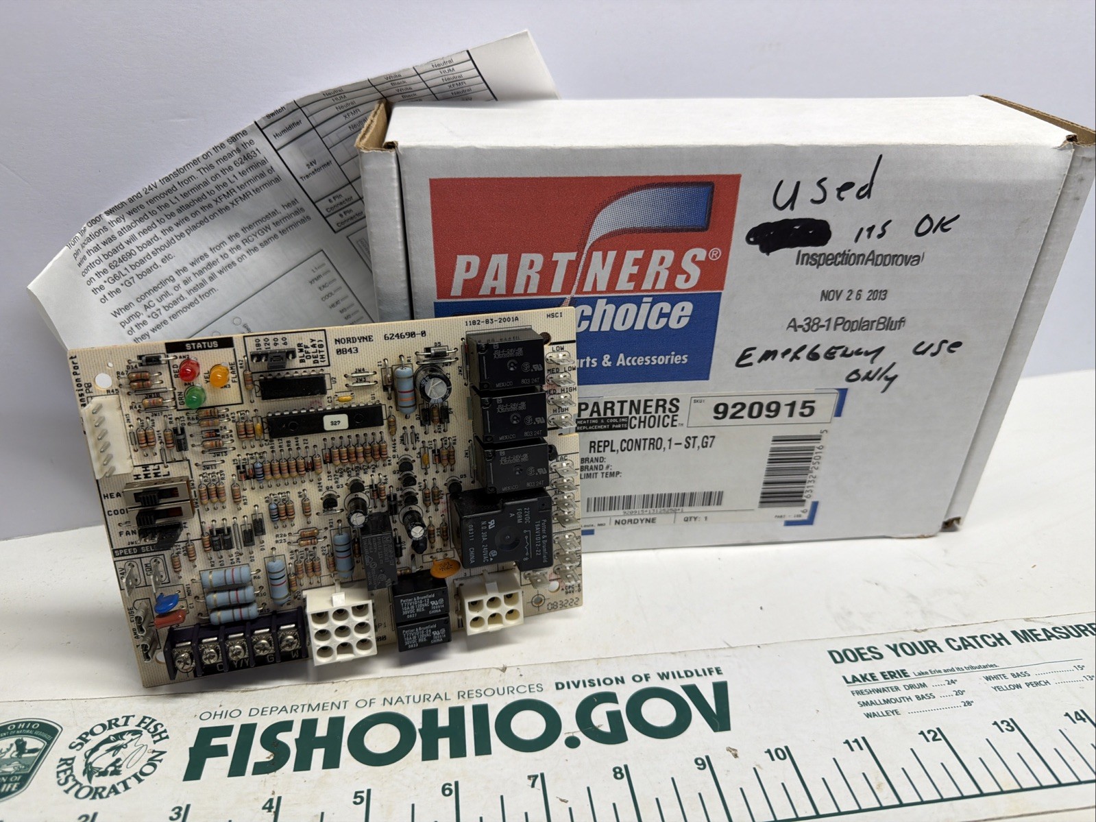 PARTNERS CHOICE 920915 NORDYNE CONTROL 1 – ST, G7 BOARD 1182-200